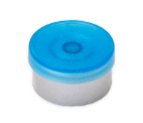 Clear Blue 13mm flip-off vial cap
