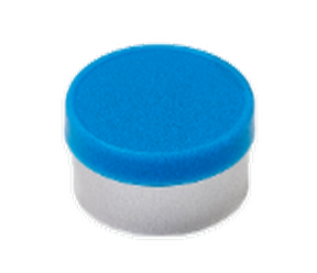 Cyan 13mm flip-off vial cap